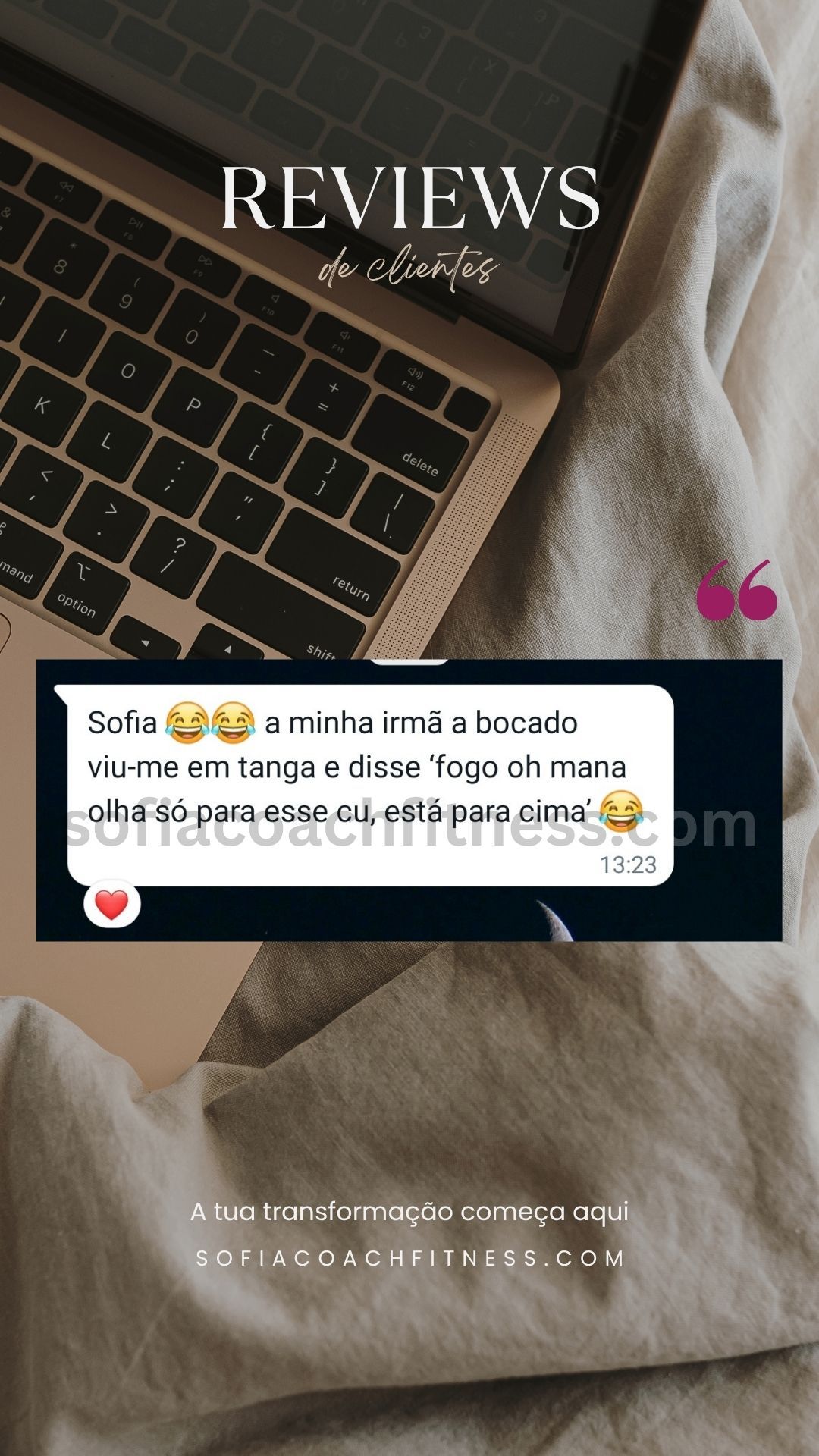 Mensagem de WhatsApp com evolução física através de treino estruturado
